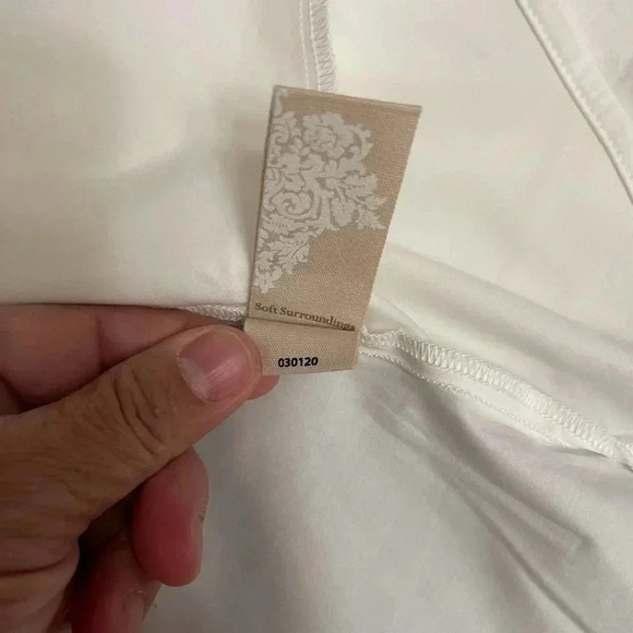 Soft Surroundings White Cotton Side Pockets Button Down Long Sleeve Shirt Size L - Picture 7 of 12